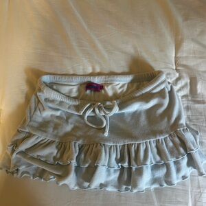 Edikted Light Blue Ruffle Mini Skirt